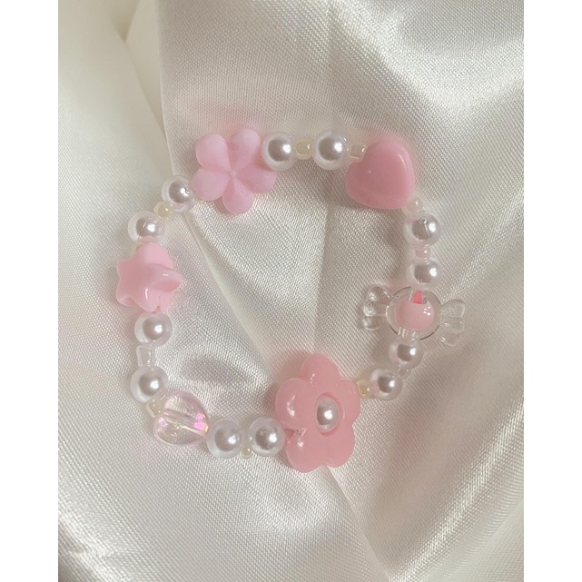 vòng tay pink pastel handmade