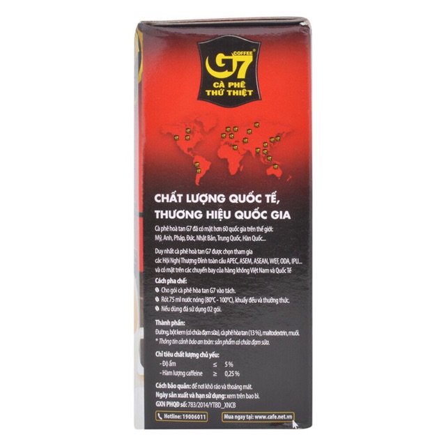 CÀ PHÊ G7 Hòa tan hộp gói vuông và hộp gói dài