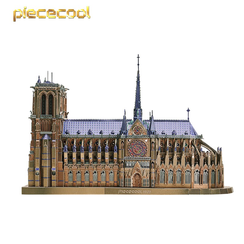 Mô hình lắp ghép kim loại 3d Nhà thờ Đức Bà Paris-cỡ lớn (piececool) (có sẵn) + tặng kèm 1 mẫu mô hình 60k