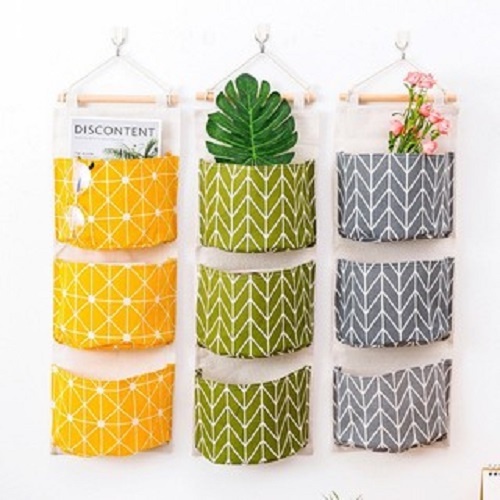 Túi vải treo tường decor trang trí nhà cửa 3 tầng đa năng 101254