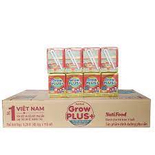 Thùng 48 hộp pha sẵn Nutfood Grow plus đỏ 110ml.dành cho bé tăng cân là công thức sữa dinh dưỡng cho các bé trên 1 tuổi