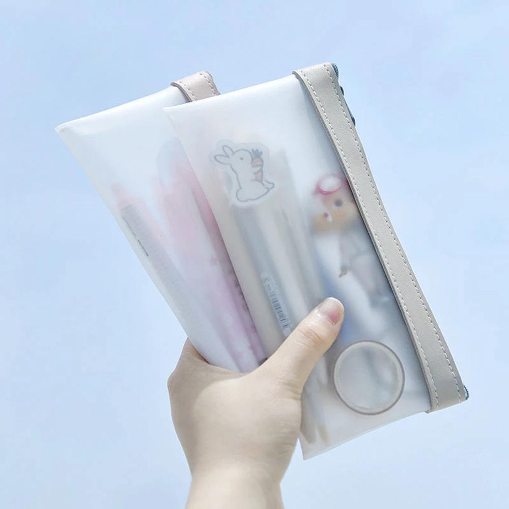 Túi Đựng Bút Trong Suốt Thiết Kế Đơn Giản Thời Trang Hàn Quốc Ốp