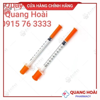 Hộp 100 chiếc xi lanh tiêm Thẩm mỹ, Bơm kim tiêm tiểu đường 100ui Mediplast 1ml