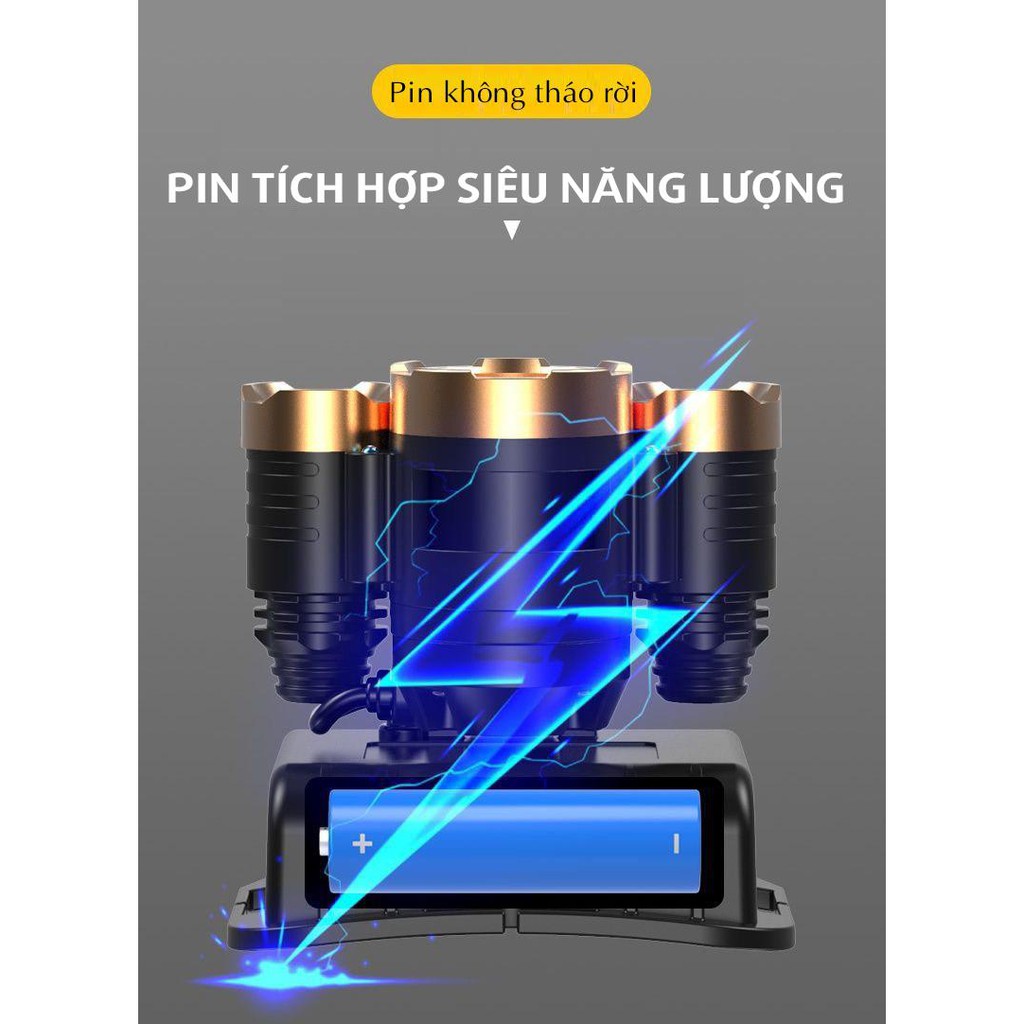 Đèn pin 5 bóng Led 30W siêu sáng | Với 4 chế độ sáng, Có Zoom xa gần, chống nước