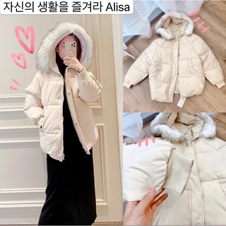 Áo phao mũ lông bo gấu - alisa