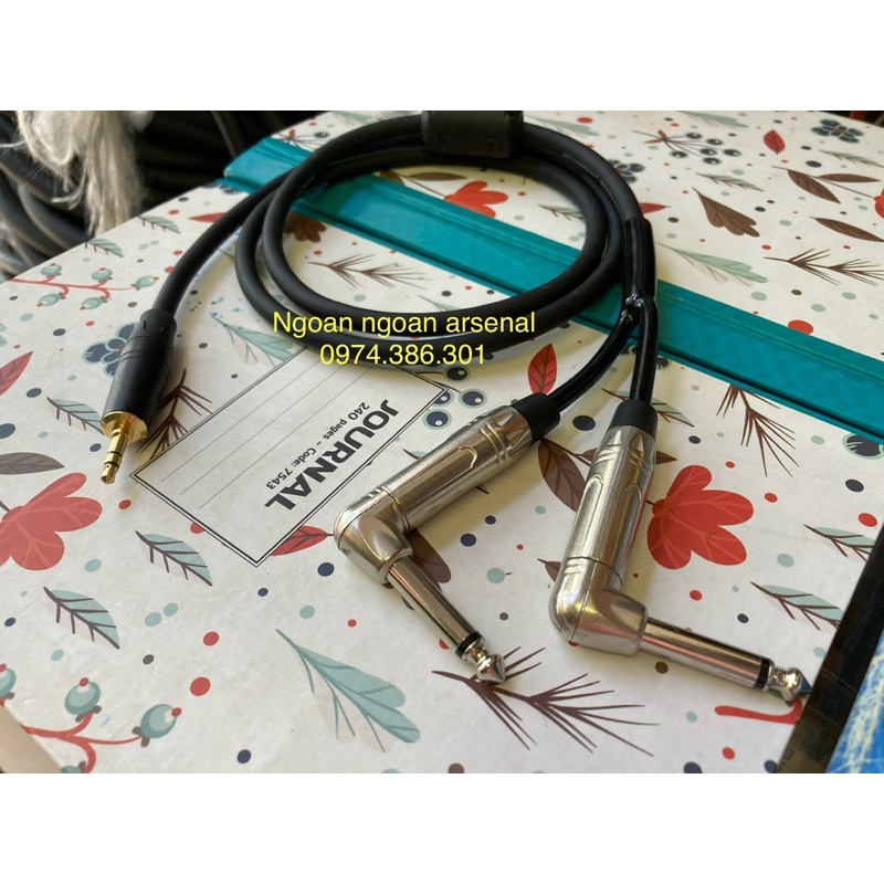 dây 3.5mm ra 2 đầu 6 ly(6.35mm)mono hàng chất lượng