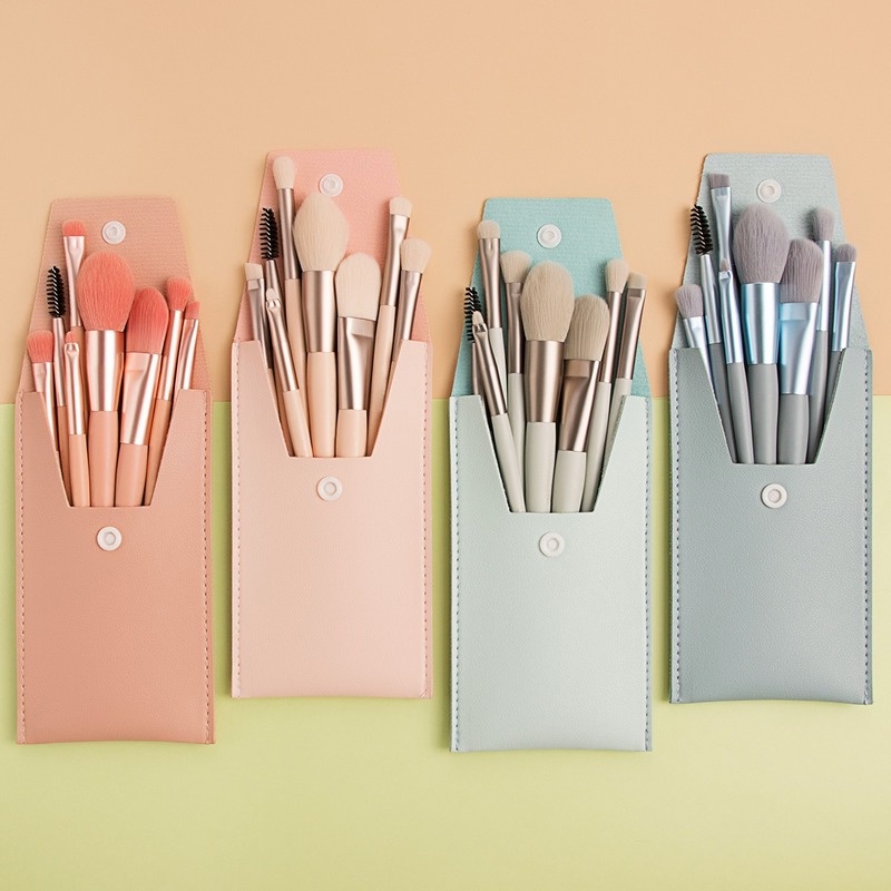 Set 8 cọ mini Mordani tay cầm lông mềm dành cho đánh kem nền che khuyết điểm phấn má cọ môi làm đẹp