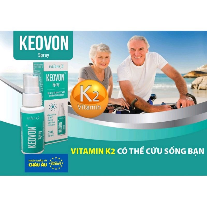 Keovon vitamin K2 MK7 ⚡ Tặng quà ⚡ Dạng xịt Nhập khẩu châu Âu