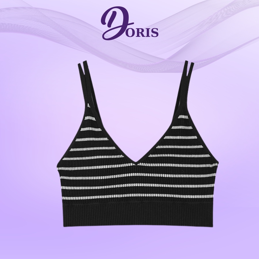 Áo lót ngực bra đệm mỏng chất gân tăm co dãn cổ V sexy DORIS 831