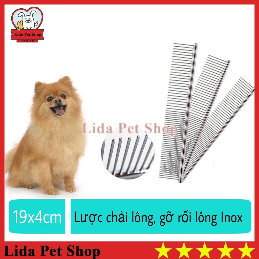 LƯỢC INOX 2 ĐẦU DÀNH CHO CHÓ MÈO - Lida Pet Shop