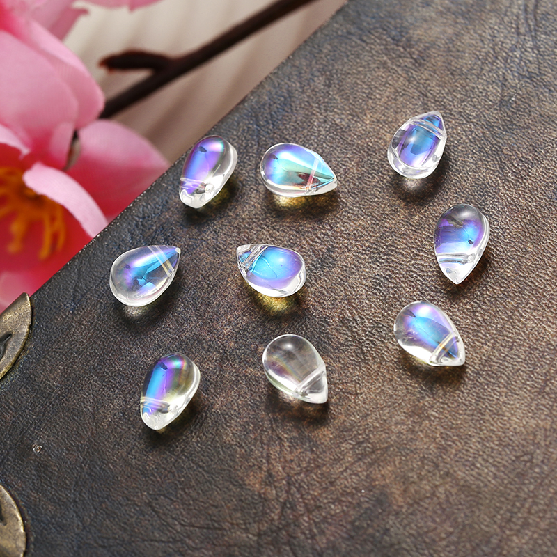1 Bộ 10 Hạt Pha Lê Hình Giọt Nước Nhiều Màu 6 * 9mm Làm Đồ Thủ Công diy