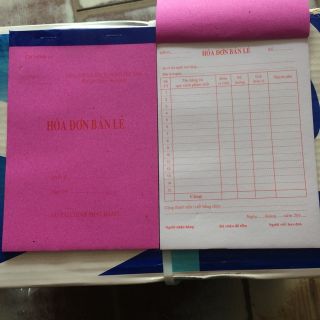 Sét 10 Hóa đơn bán lẻ 1 liên A5 đẹp có rãnh xé