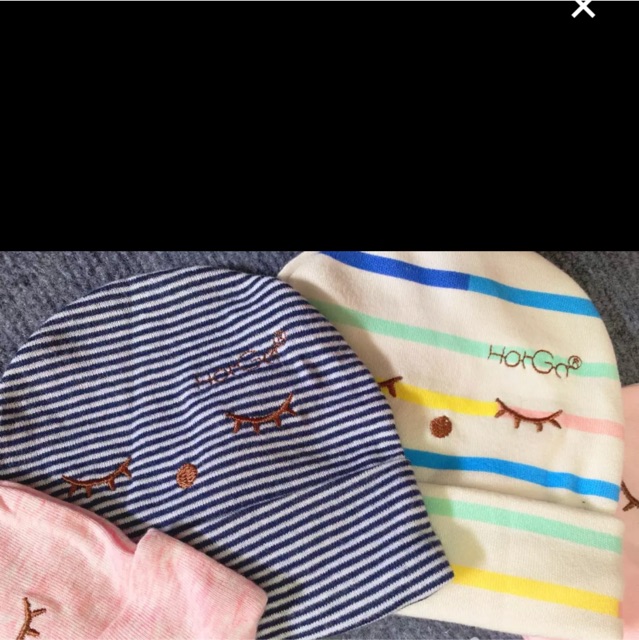 Mũ sơ sinh thêu Hột gà  cho bé 0-3 tháng