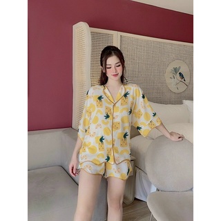 Đồ ngủ Pijama nữ lụa MANGO, Bộ đồ ngủ nữ ngắn Bông S.T.O.R.E