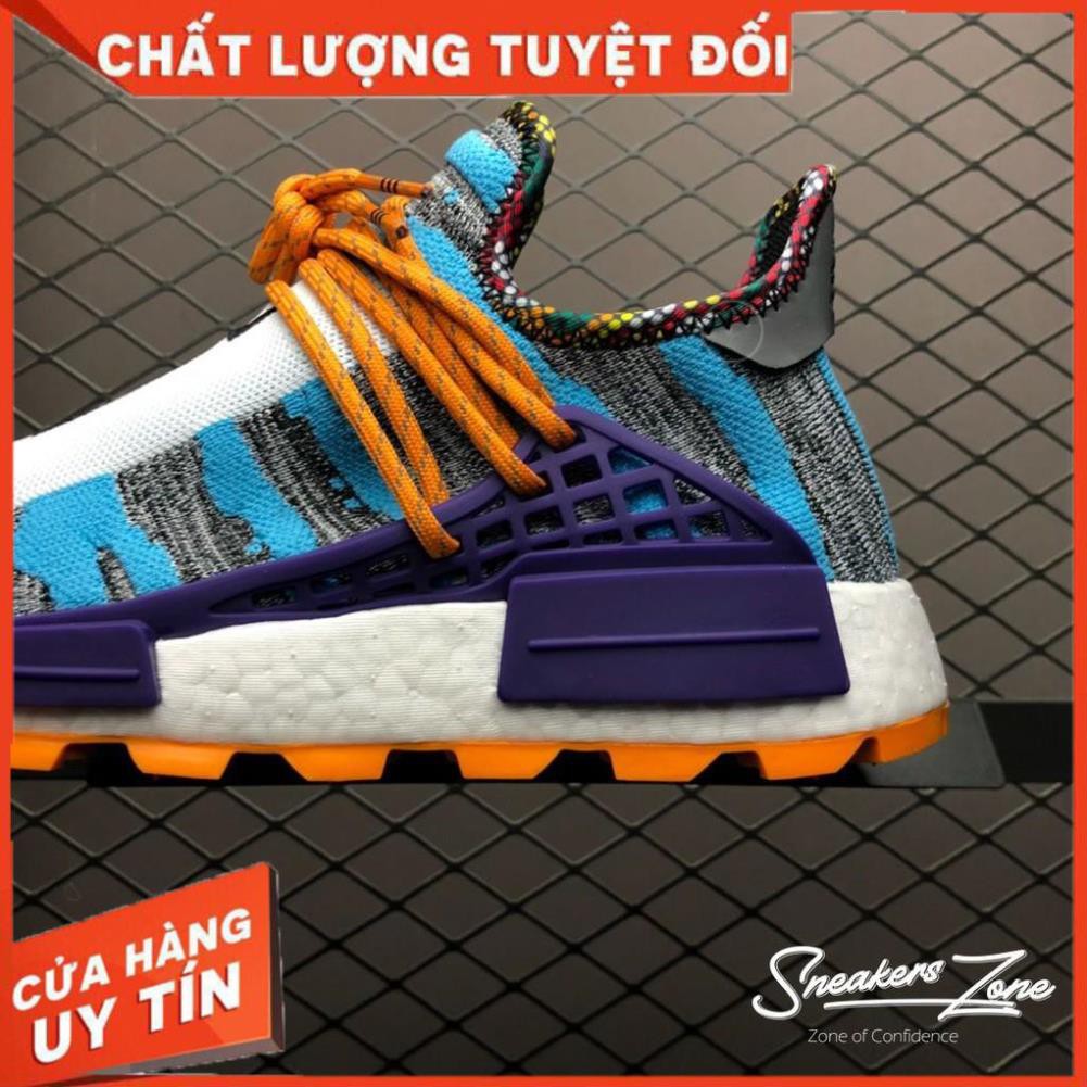 (FREE SHIP + HỘP + QUÀ) Giày thể thao NMD Human Race Solar HU MB3L3 M1L3L3 Xám xanh đế cam siêu đẹp cho nam và nữ