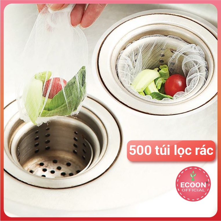 500 Túi lọc rác bồn rửa chén bát tự động phân hủy an toàn với môi trường