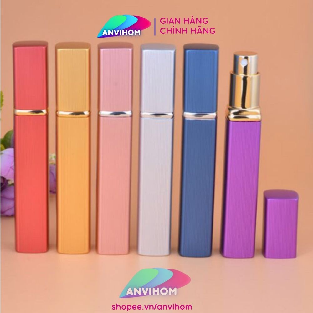 Chai Chiết Nước Hoa Vuông 12ml Loại Lọ Chai To Nhôm Nhám Nhiều Màu ANVIHOM