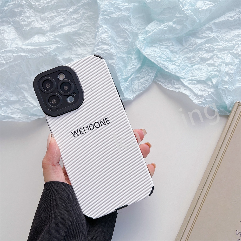 Ốp điện thoại kẻ sọc trắng đen đơn giản thích hợp cho iphone 13 pro max 7 8 plus xr x xs max