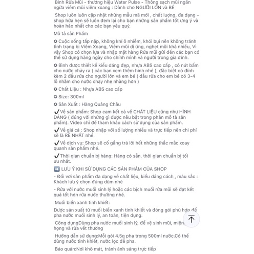 BÌNH RỬA MŨI WATERPULSE