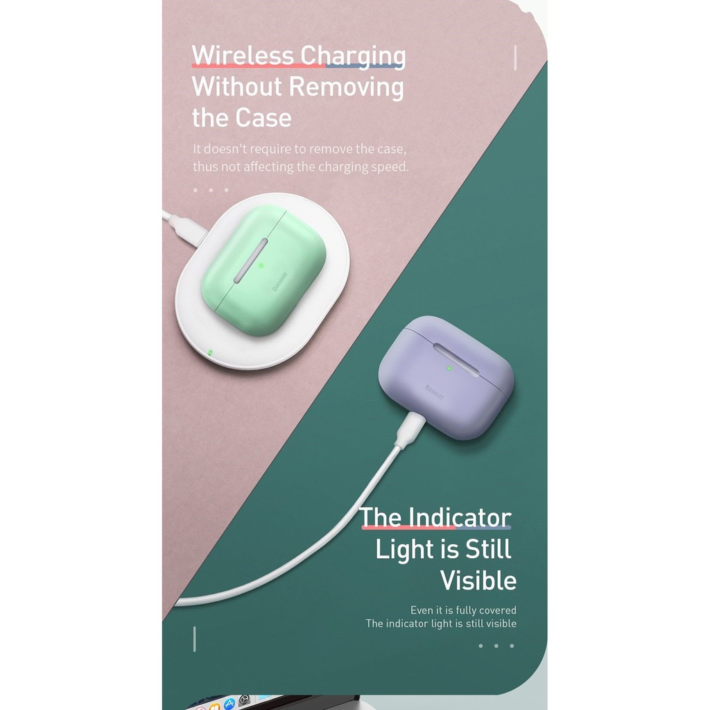 Bao đựng tai nghe airpod pro Baseus Super Thin Case siêu mỏng 0.8mm, làm từ silica gel cao cấp – Hàng chính hãng