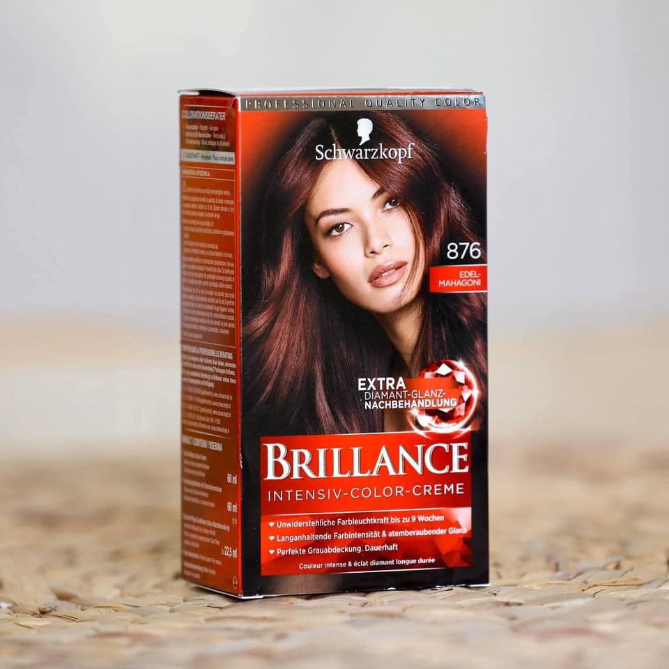 Thuốc nhuộm tóc Số 876: Màu gỗ gụ - Brillance của hãng Schwarzkopf