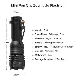 Đèn pin LED 3 chế độ ánh sáng