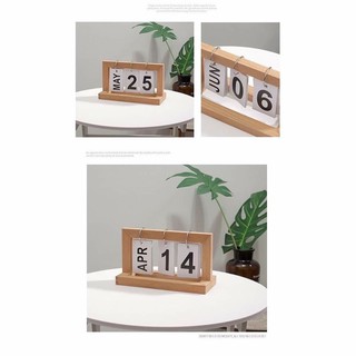 Lịch gỗ để bàn 2022 - Lịch lật số mini trang trí decor