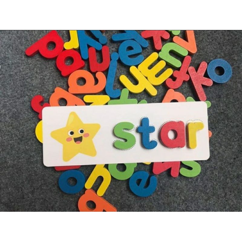 [Ảnh Thật] Spelling Game - Chữ Cái Tiếng Anh,52 bộ thẻ học ghép chữ