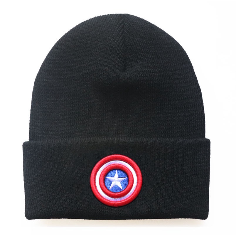 Mũ Len Beanie Thêu Hình Marvel Thanos Spiderman Phong Cách Thường Ngày Cho Bé Trai Bé Gái