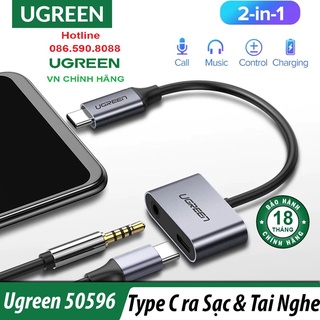 Cáp usb type c ra audio 3.5mm tích hợp sạc ugreen 50596 - hàng chính hãng