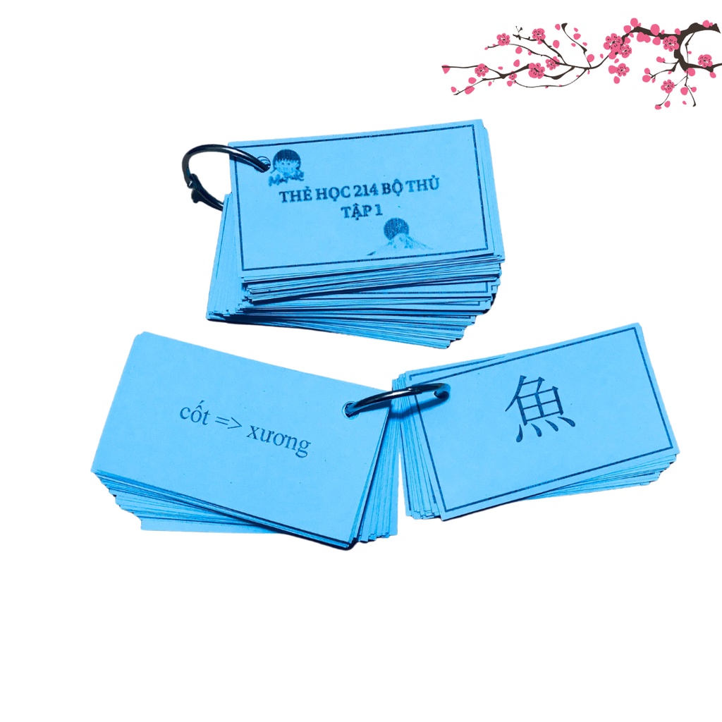 Flashcard 214 bộ thủ Kanji Tiếng Nhật - Thẻ học 214 bộ thủ - TẶNG KÈM TẬP KANJI N5