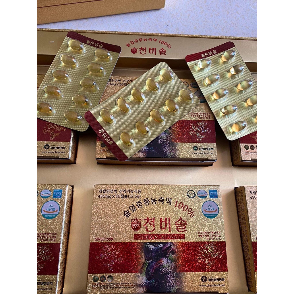 TINH DẦU THÔNG ĐỎ CHÍNH PHỦ HÀN QUỐC CHEON BI SOL HỘP 180 VIÊN