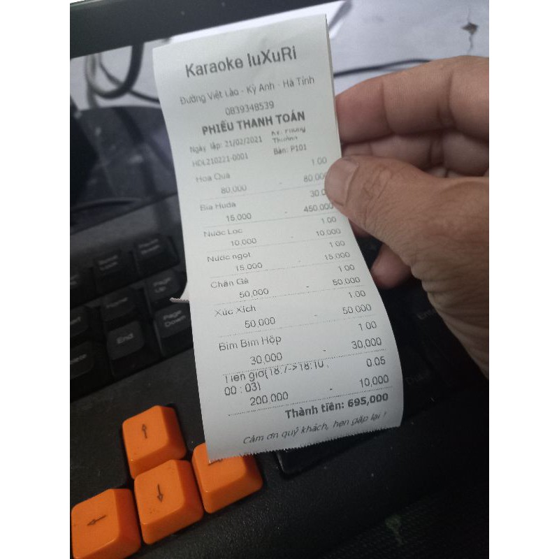 máy tính tiền in bill