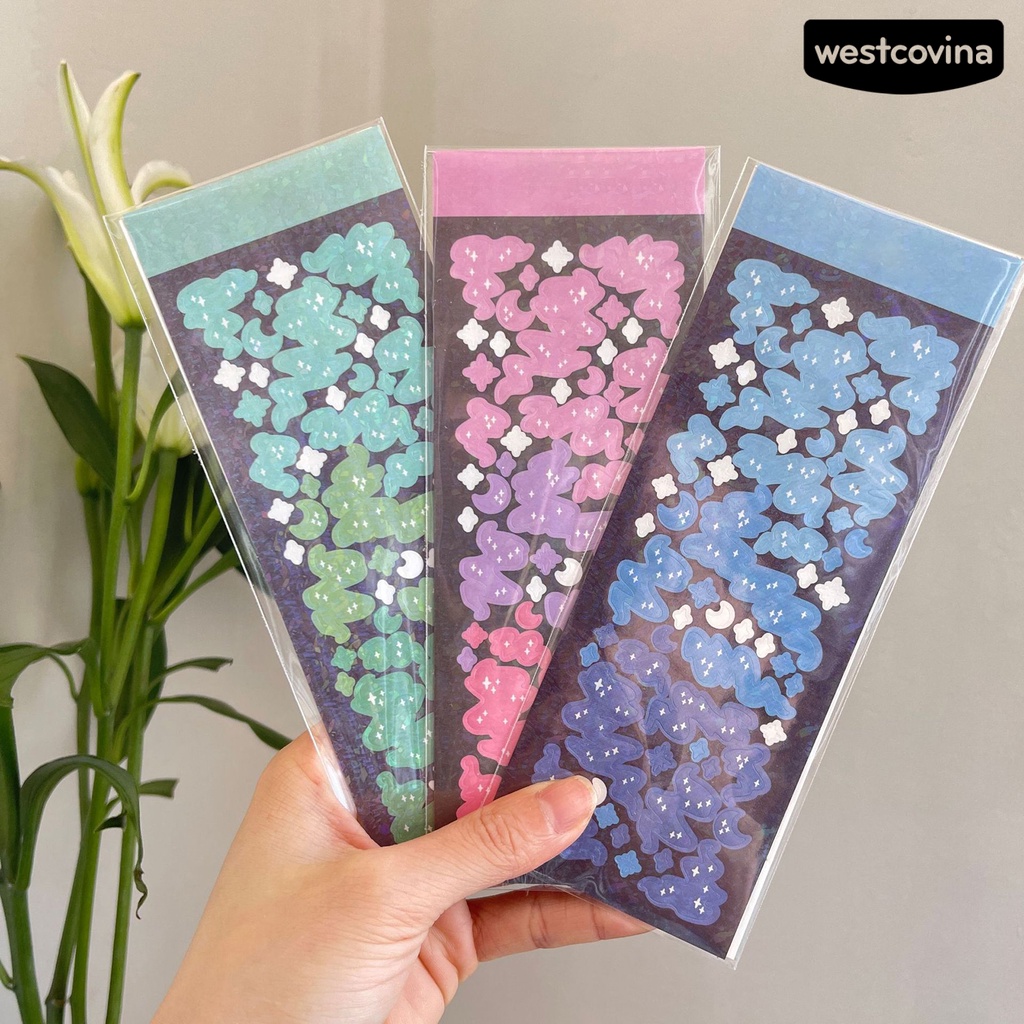 [Hot]✍Miếng Dán PVC Màu Gradient Độc Đáo Trang Trí Sổ Tay