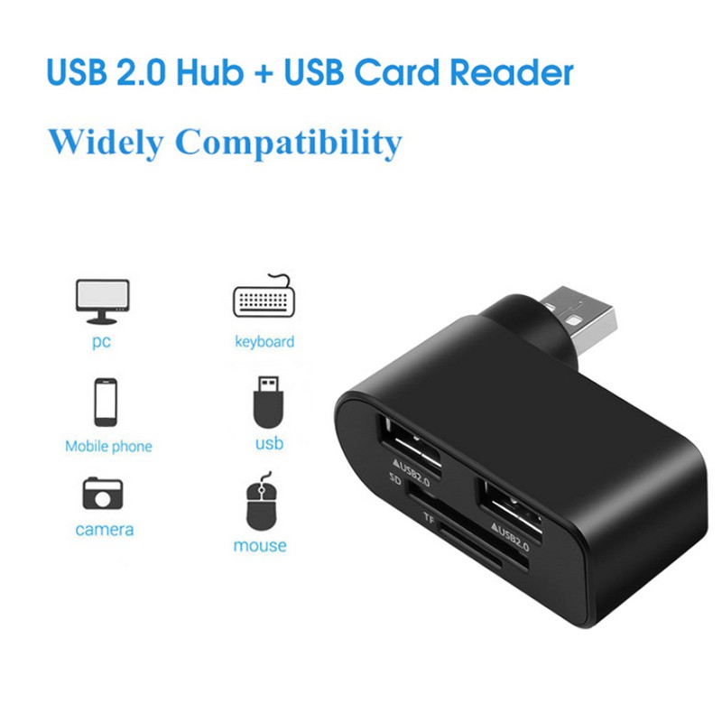 Bộ Chia 2 Cổng Usb 2.0 Với Đầu Đọc Thẻ Nhớ Tf Sd Cho Laptop Ssvn | BigBuy360 - bigbuy360.vn