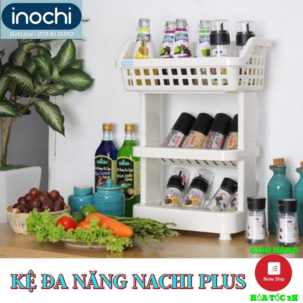 KỆ NHỰA NHÀ BẾP ĐA NĂNG NACHI PLUS INOCHI Dùng Đựng Gia Vị Nhà Bếp Giá Để Đồ Nhà Tắm Chắc Chắn Tiện lợi