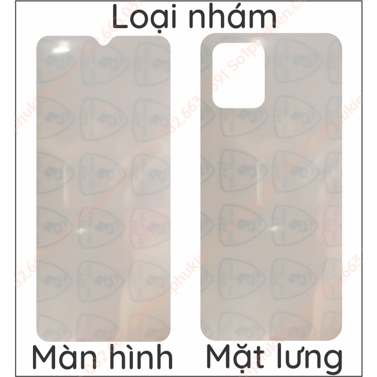 Dán PPF Vivo y15a / y15s / y01 loại trong, nhám, da cá sấu dành cho màn hình, mặt lưng, full viền