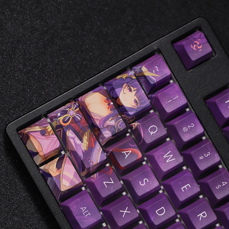 Genshin Impact Keycap Cherry Profile Beelzebul Theme Keycap Anime PBT Dye Thăng hoa Bàn phím cơ Keycap 108 Phím