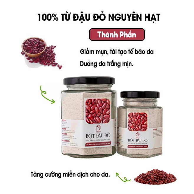 Bột Đậu Đỏ Kimhome đắp mặt nạ hữu cơ nguyên chất 140G | 100% Organic