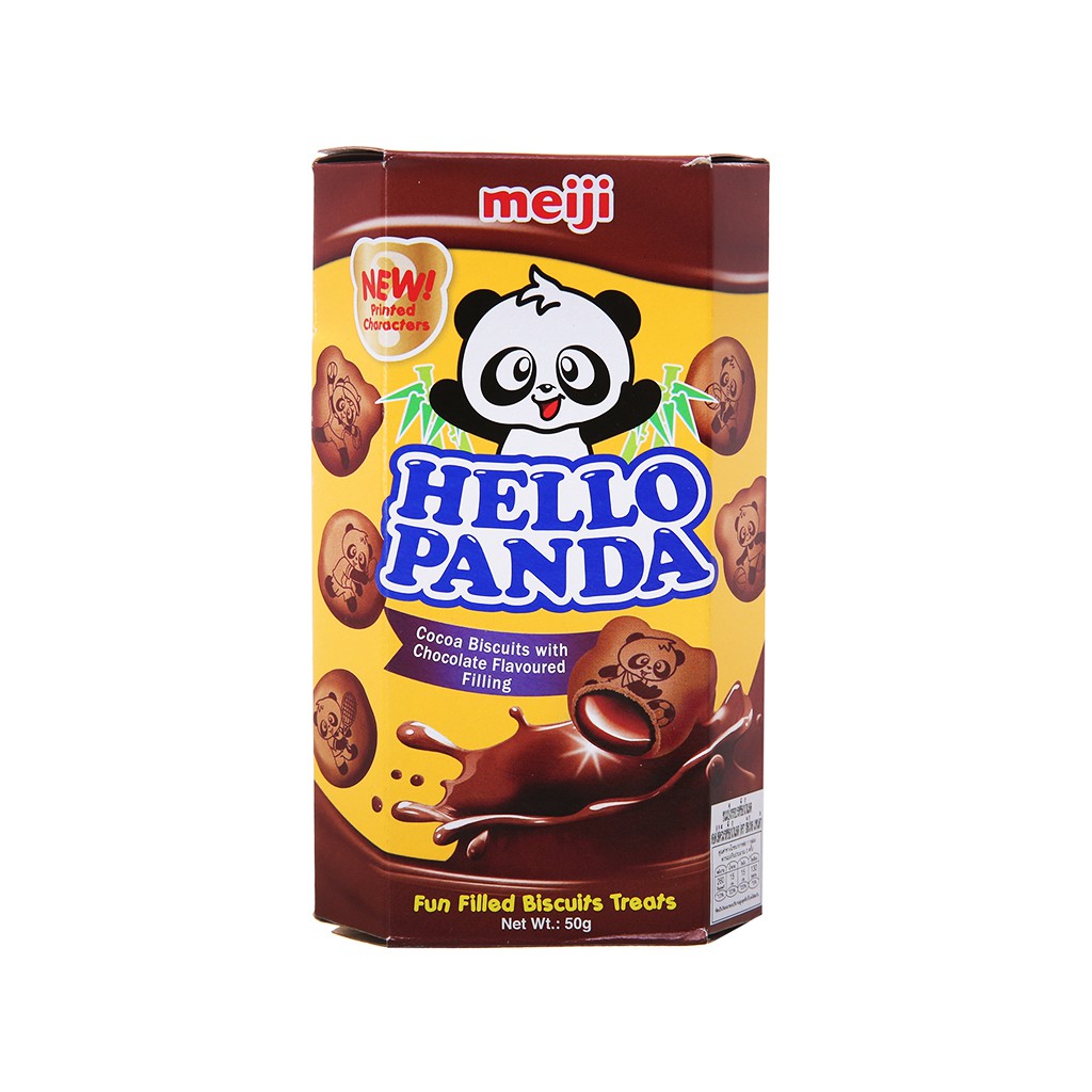 Bánh gấu Meiji Hello Panda Double Chocolate hộp 50g