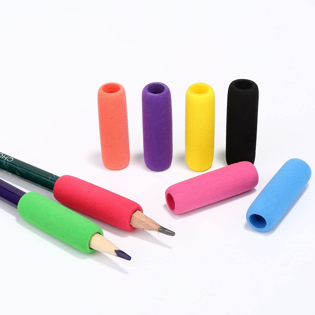 Bộ 5 đệm tay cầm bút chì bằng xốp mềm nhiều màu sắc hỗ trợ ghi chép cho học sinh