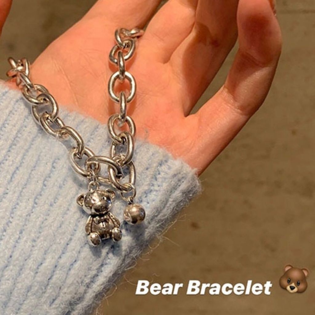 Lắc tay hợp kim không gỉ Lux Jewelry, vòng tay mặt gấu nam nữ giá rẻ - LUX774