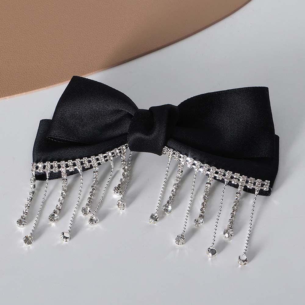 Kẹp Tóc Nơ Tua Rua Phong Cách Hàn Quốc Ngọt Ngào|Trâm Cài Tóc Thiết Kế Đơn Giản Thời Trang Cho Nữ