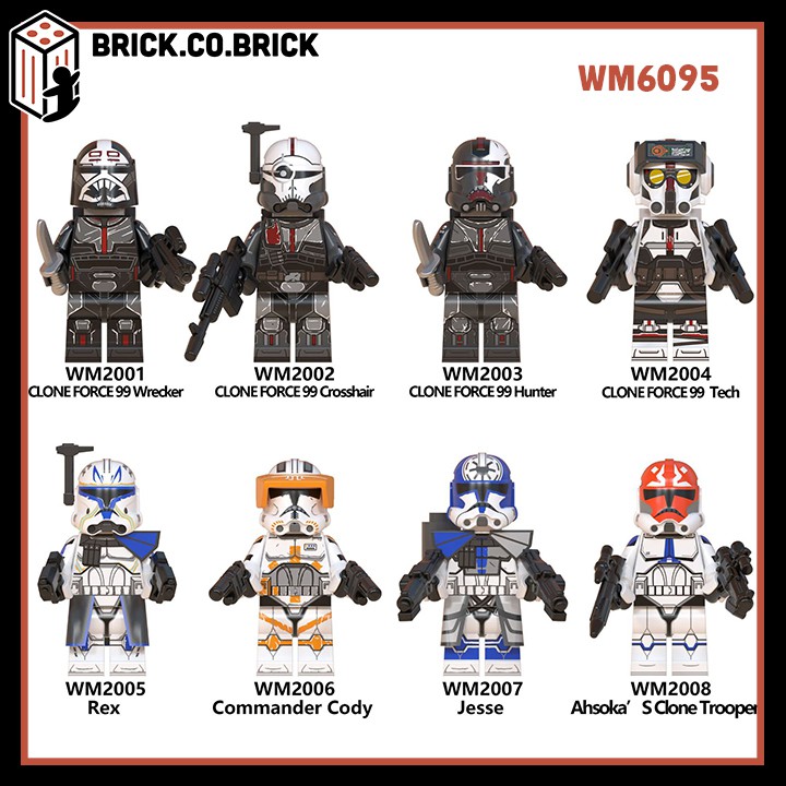 WM6095 - Đồ chơi lắp ráp mô hình minifigure non lego Star Wars- Chiến tranh giữa các vì sao- Darth Maul -Bo Katan- Echo