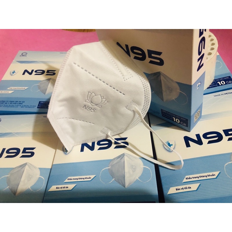 khẩu trang N95 KN95 ko van Cửu Long (10c/hộp) | BigBuy360 - bigbuy360.vn