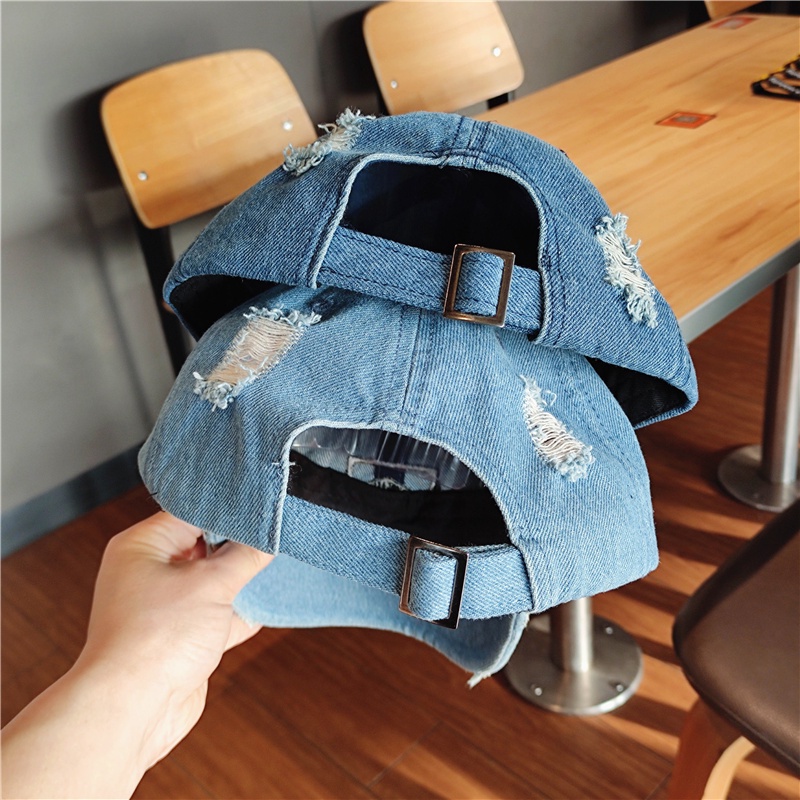 Mũ lưỡi trai bóng chày vải denim phong cách Nhật Bản thời trang xuân hè cổ điển thường ngày dễ phối đồ cho nữ