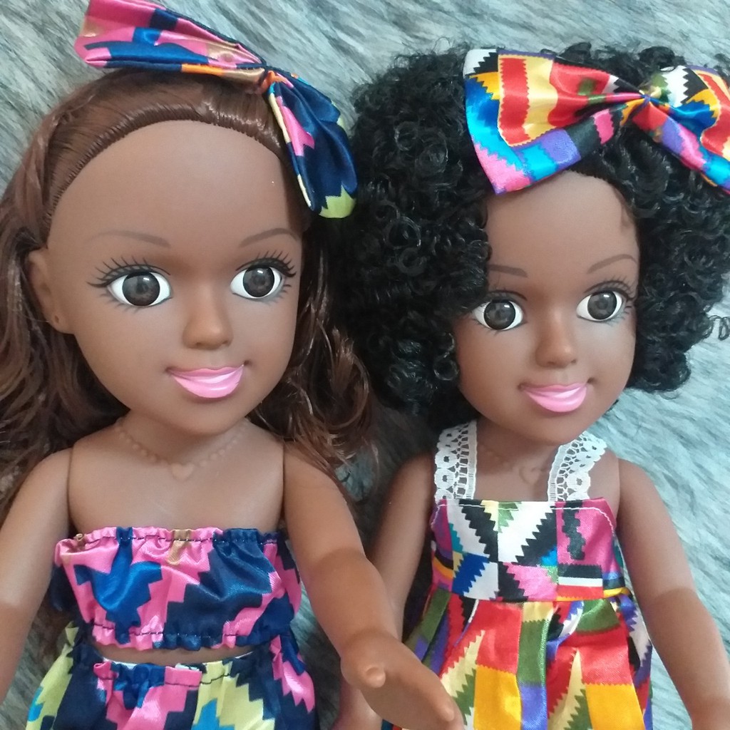 Búp Bê Tái Sinh Vinyl Da Đen Châu Phi  African Doll 35cm