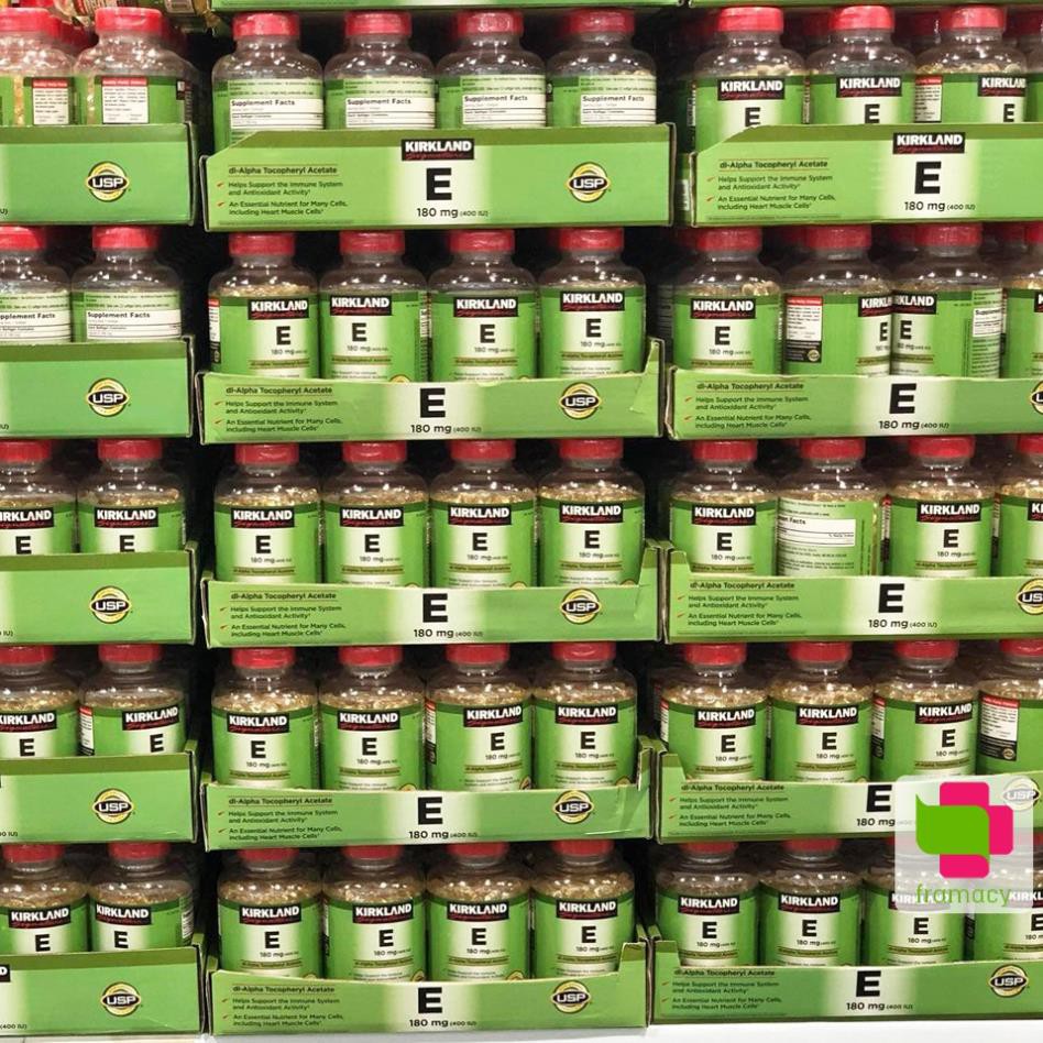 Vitamin E Kirkland 400 IU, Mỹ (500 viên) trẻ hóa làn da, chống lão hóa cho phụ nữ từ 12 tuổi trở lên | BigBuy360 - bigbuy360.vn