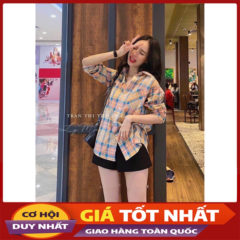Áo Sơ Mi Nữ Caro Dài Tay Phong Cách Hàn Quốc M0109-Violet