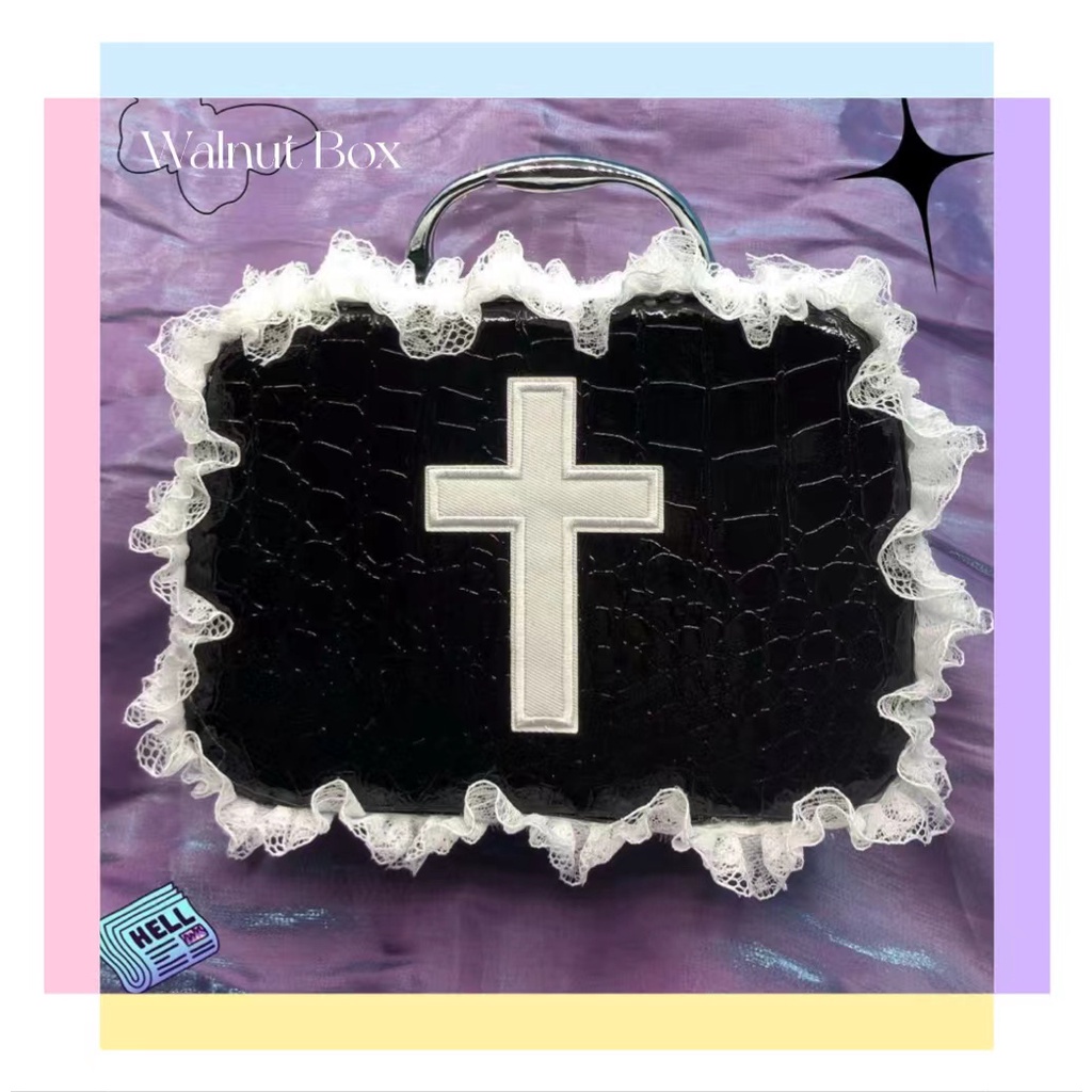 Túi Đựng Mỹ Phẩm Phối Ren Thủ Công Phong Cách lolita